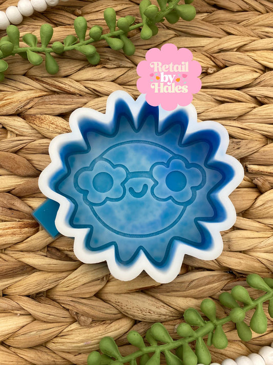 Sun with Flower Glasses Mold, Summer Freshie Molds, Sun Freshie Mold, Beach Silicone Mold, Easy Freshie Molds for Beginners, Popular Molds