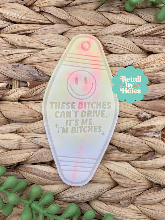 These Bitches Can't Drive Motel Key Inserts Freshie Mold, for adult car freshie designs oven safe silicone mold for resin funny mold