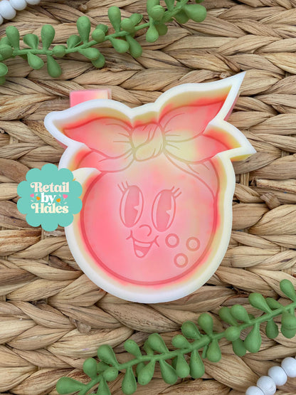 Bowling Ball with bow Freshie Silicone Mold, bowling cardstock molds, best selling freshies, sports freshie molds, sport team freshie molds