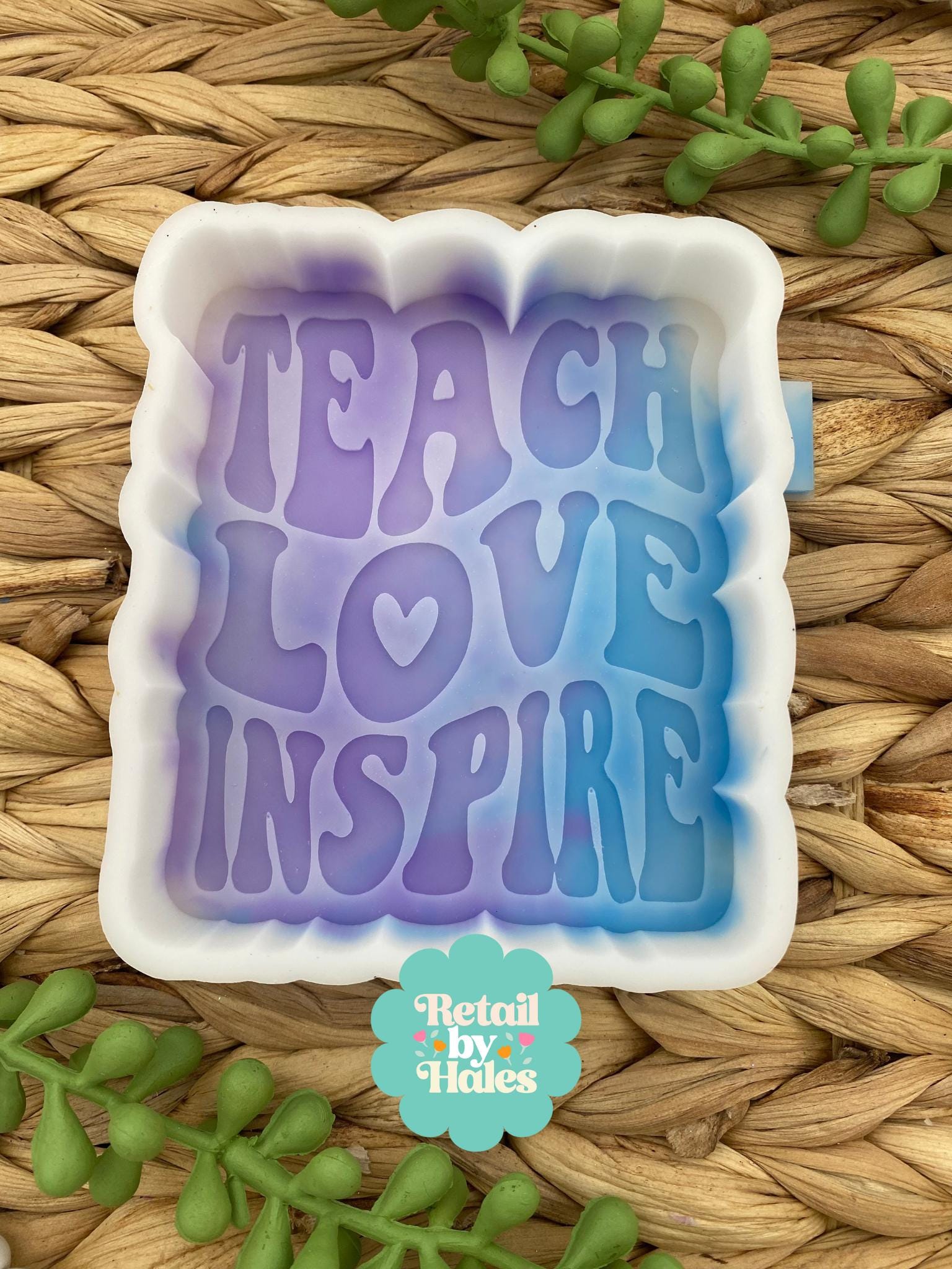 Teach Love Inspire Freshie Silicone Mold, freshie making supplies, silicone molds for teachers, freshie ideas for teaching, teacher gift