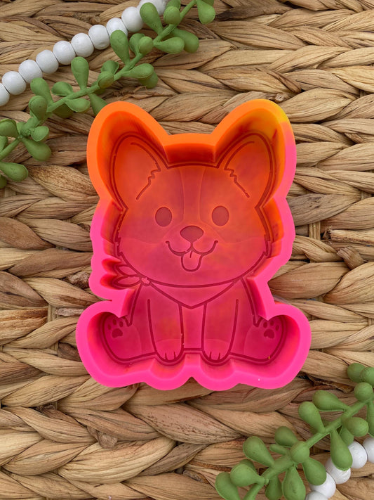 Corgi with Bandana Freshie Mold, Dog Freshie Mold, Dog Breed Freshie Molds, Corgi soap mold, Corgi Freshie Mold