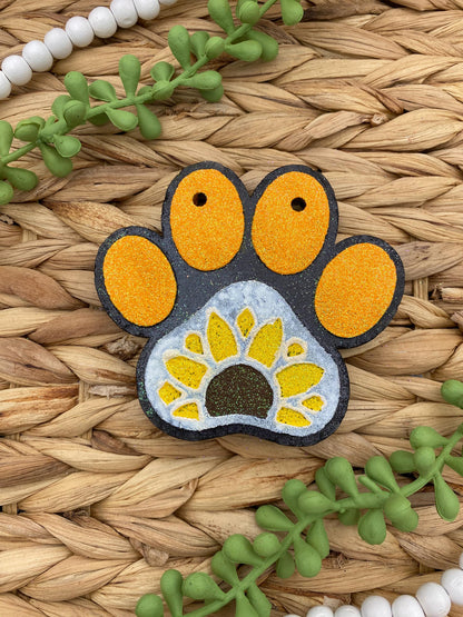 Sunflower Paw Print Freshie Mold, Fall Paw Silicone Mold, dog mom freshie mold, flower paw freshie mold, dog freshie molds, animal freshie