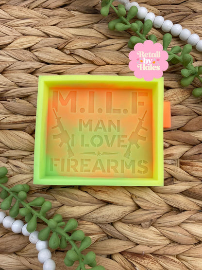Man I Love Firearms MILF Mold, Gun Freshie Mold, Hunting Silicone Mold, Freshie Molds for Men, Father's Day Freshie Molds, Guy Freshie Mold