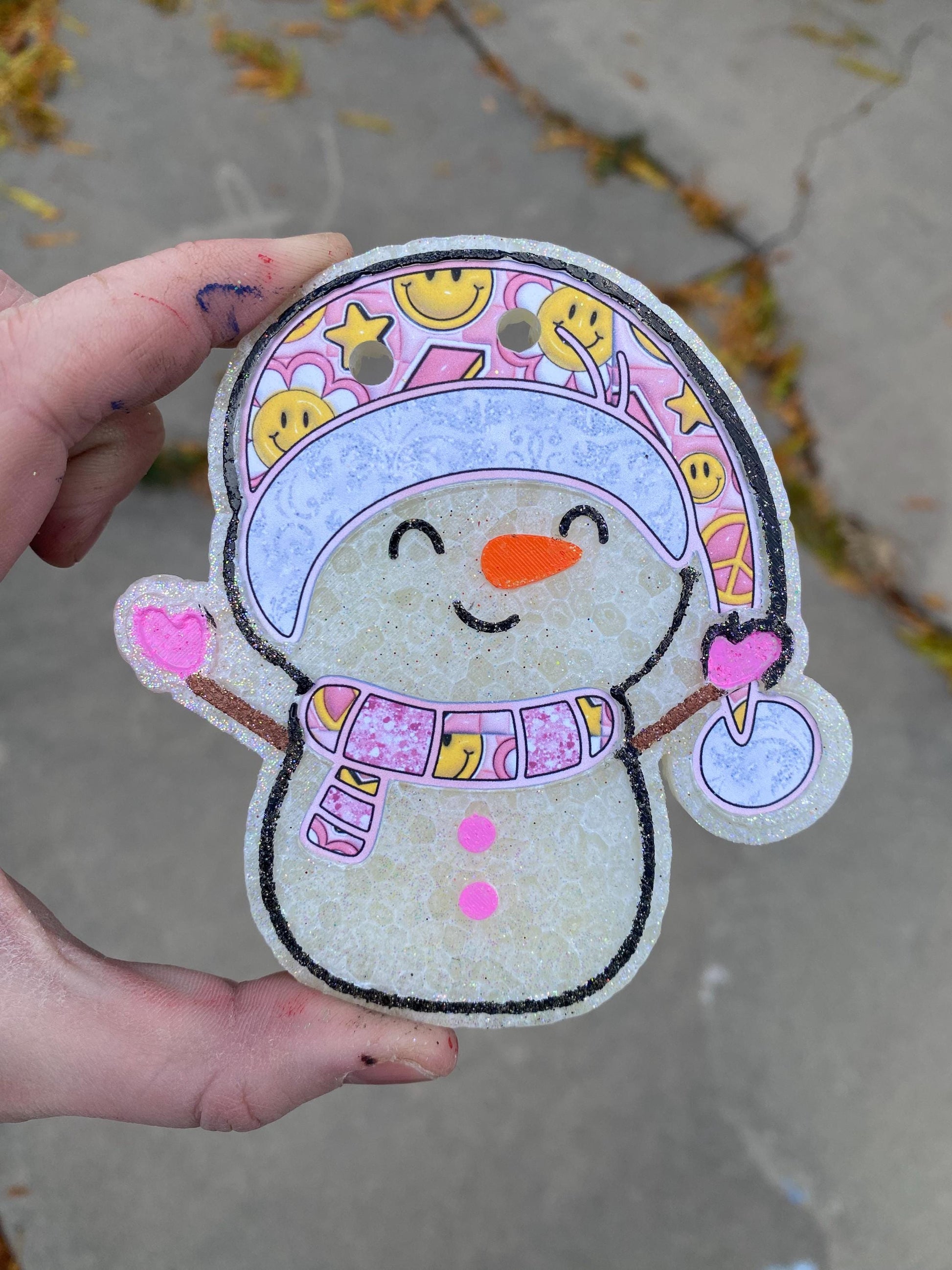 Snowman Freshie Silicone Mold, freshie making supplies, Christmas freshie mold, cozy winter freshie molds, happy winter molds, snow freshie