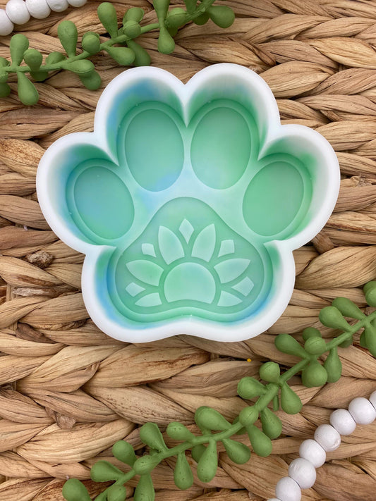 Sunflower Paw Print Freshie Mold, Fall Paw Silicone Mold, dog mom freshie mold, flower paw freshie mold, dog freshie molds, animal freshie