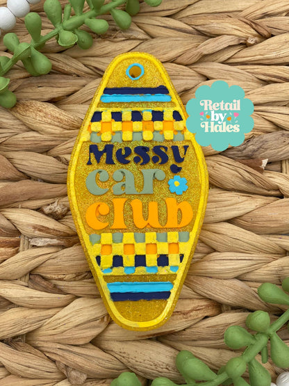 Messy Car Club Motel Key Inserts Freshie Mold, car freshie designs, funny freshie molds, car freshie mold, snarky freshie mold, girly freshi