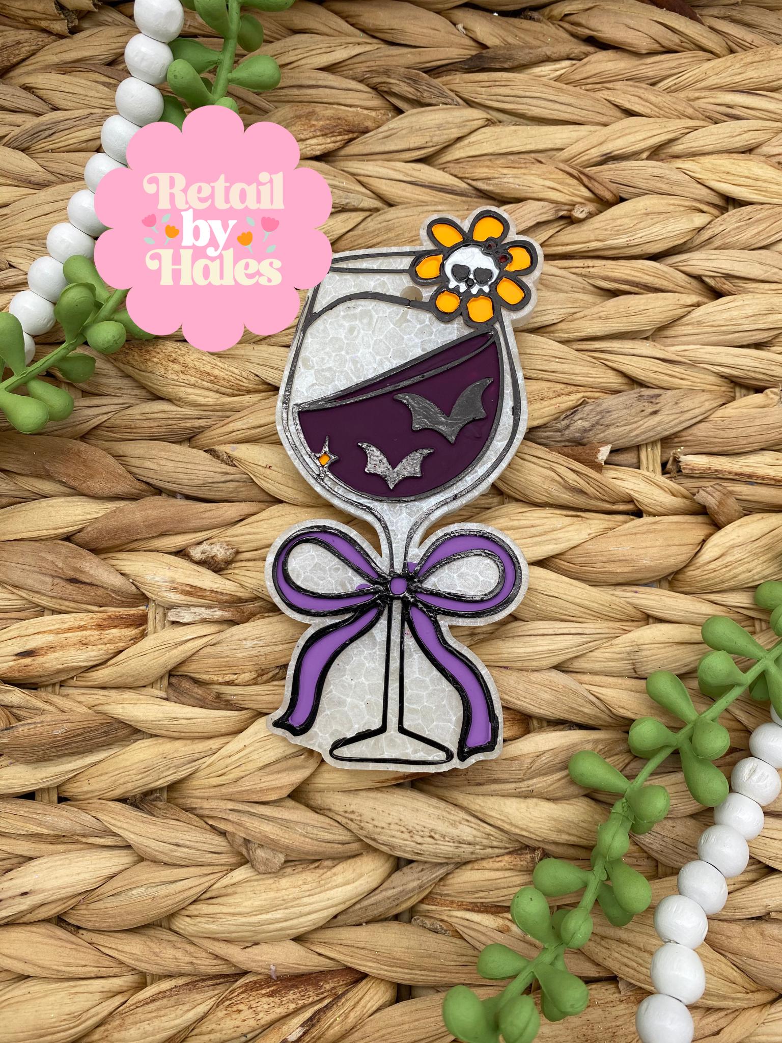 Bat Wine Glass Freshie Mold, Halloween Freshie Mold, Fall Freshie Mold, Spooky Silicone Mold, Autumn Freshie Mold, bat halloween mold