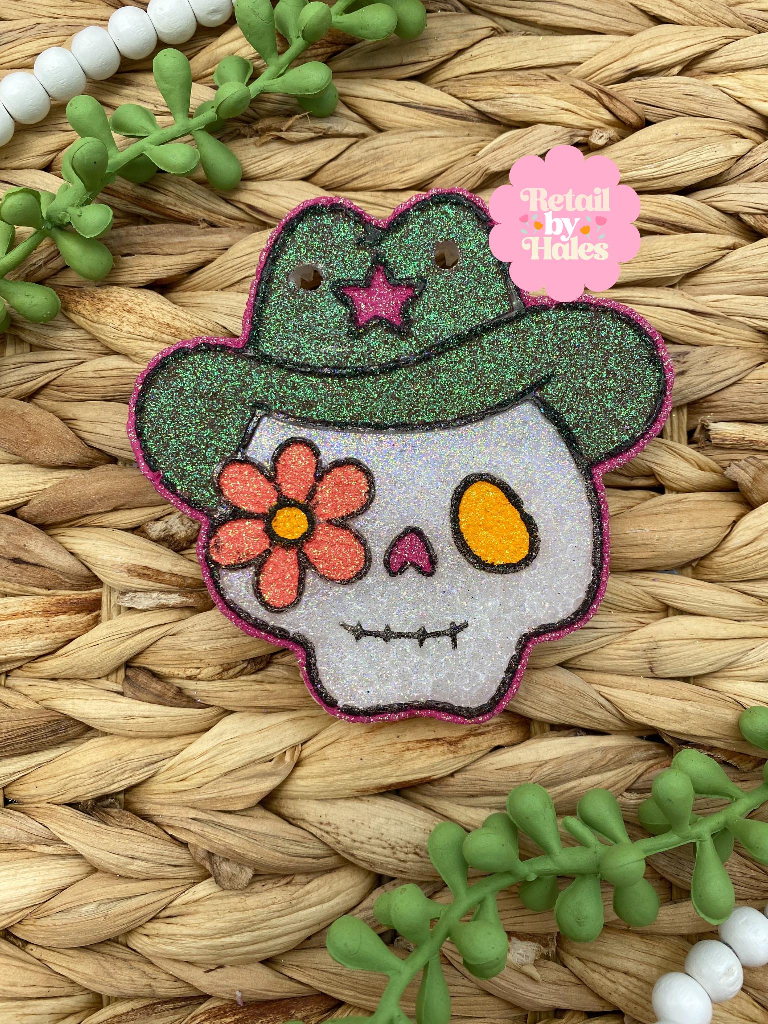 Flower Skull Freshie Mold, Western Freshie Molds, Cowboy Summer Freshie Molds, Cowgirl Freshie Molds, Farm Freshie Mold,