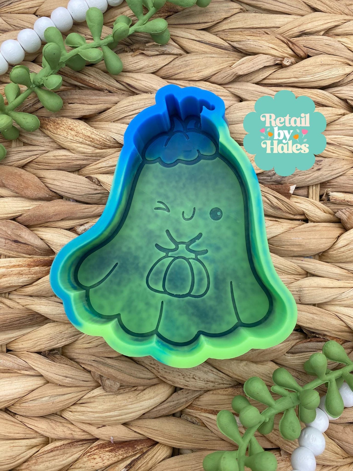 Pumpkin Ghost Mold, Halloween Freshie Mold, Fall Freshie Mold, Ghost Silicone Mold, Coffee Shop Freshie Mold, Spooky Mold, Floral Ghost Mold