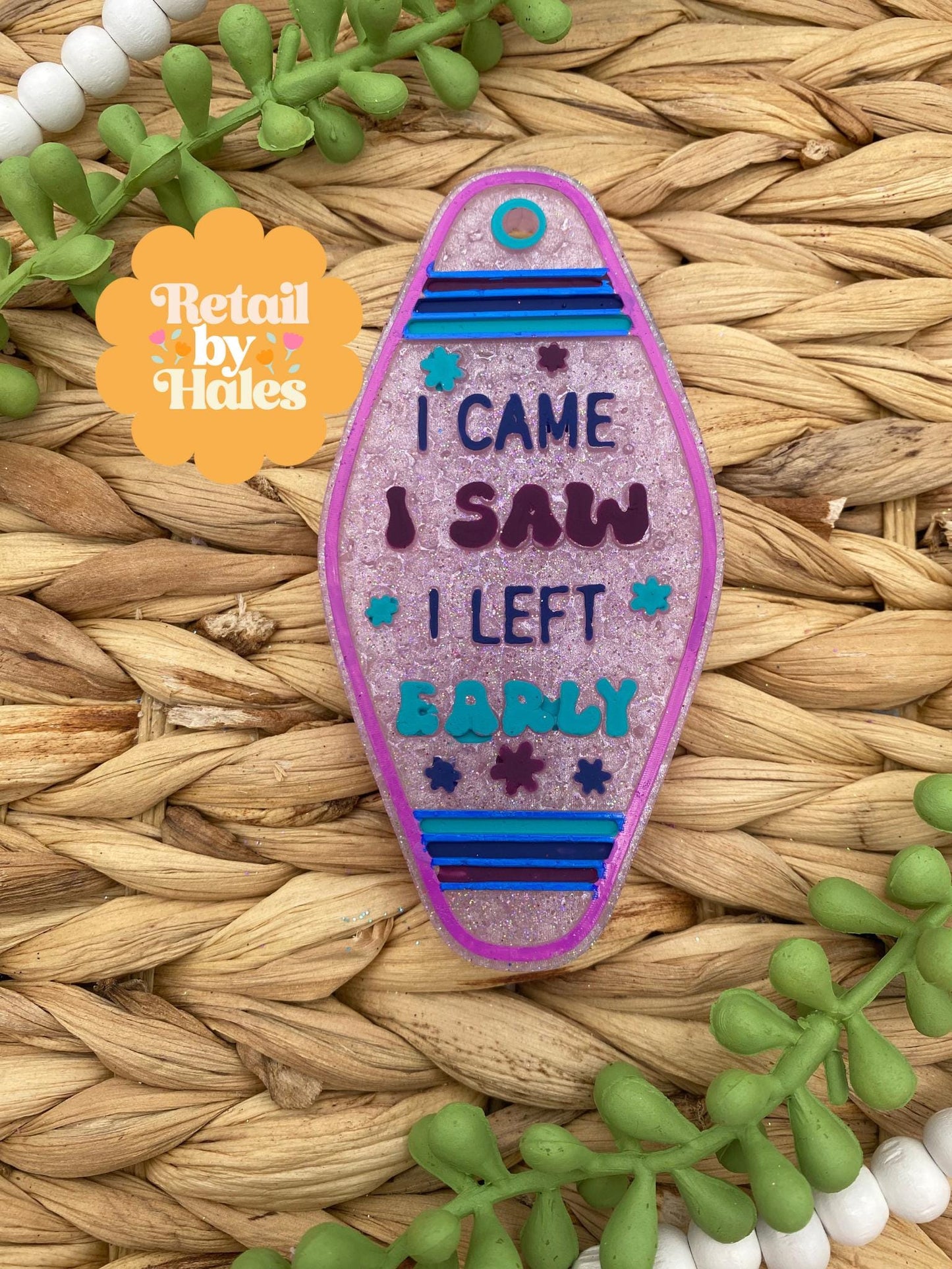 I Came, I Saw, I Left Early Motel Key Inserts Freshie Mold, car freshie designs, funny freshie molds, car freshie mold, snarky freshie mold