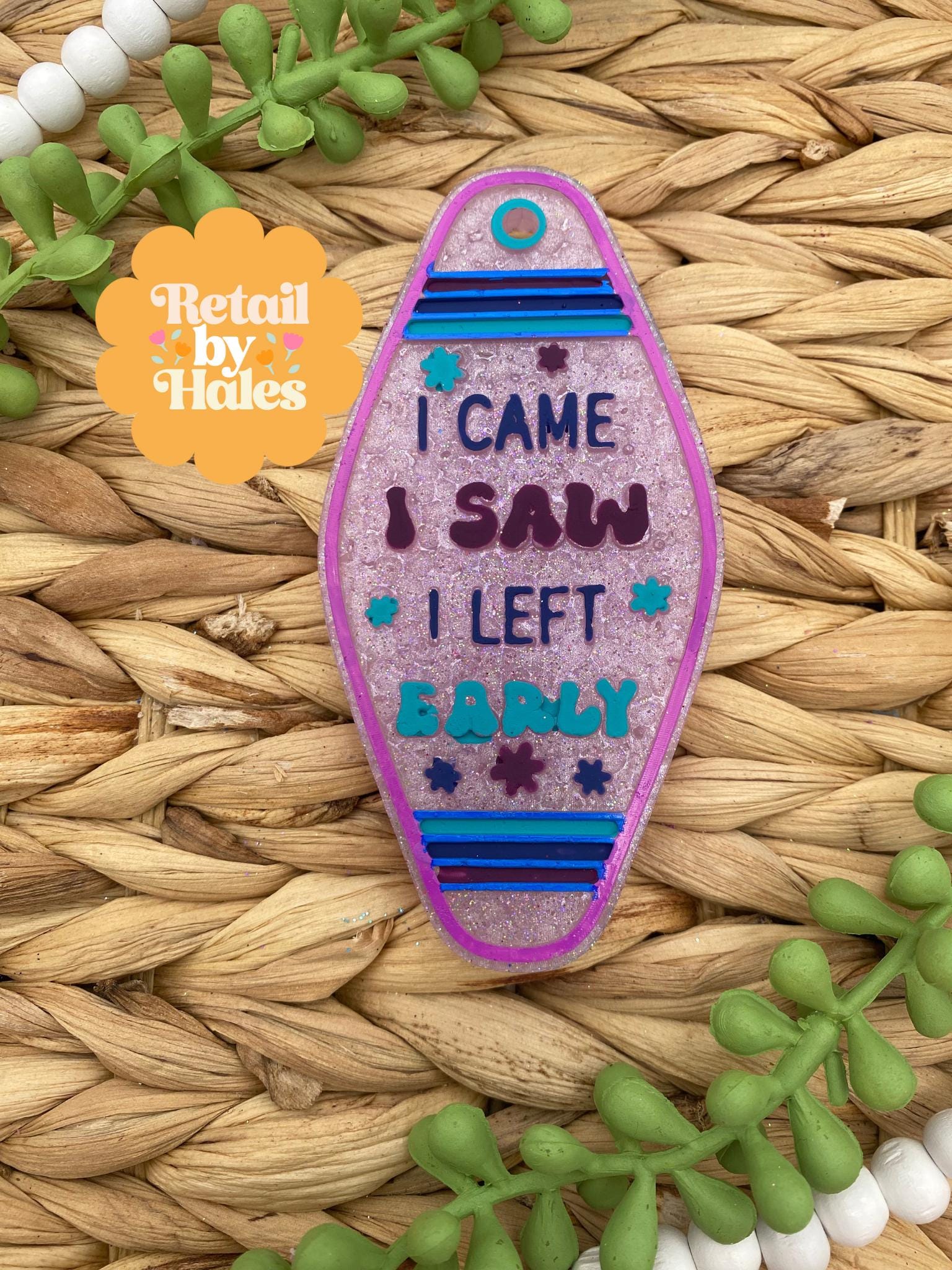 I Came, I Saw, I Left Early Motel Key Inserts Freshie Mold, car freshie designs, funny freshie molds, car freshie mold, snarky freshie mold