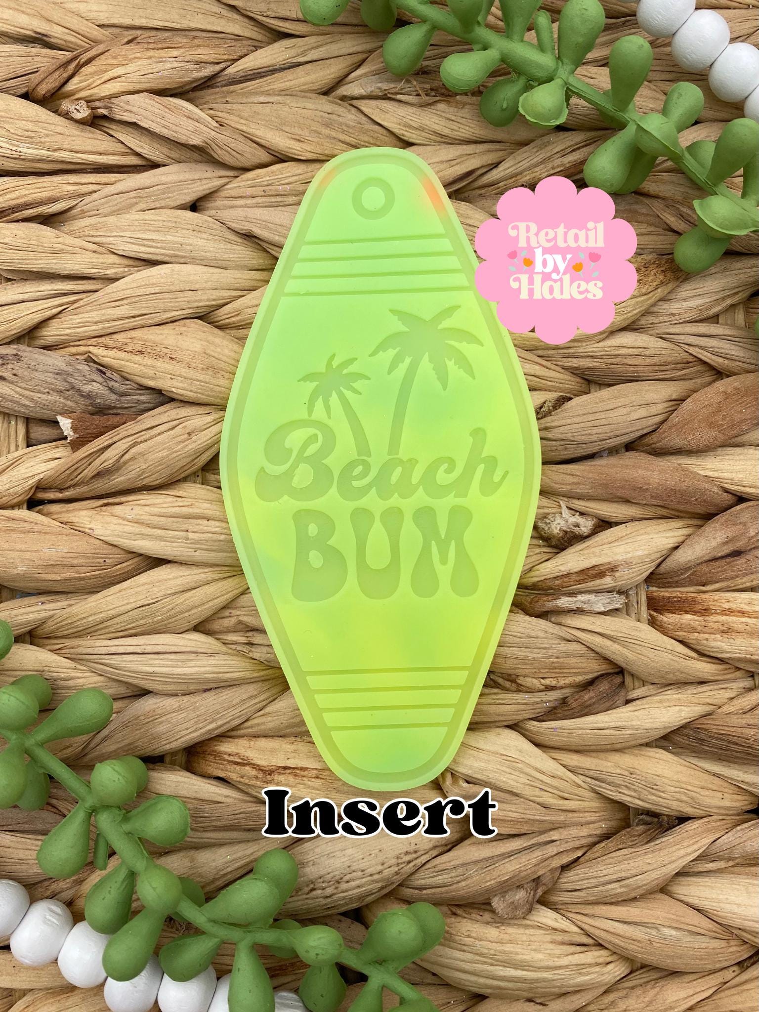 Beach Bum Motel Key Inserts Freshie Mold, car freshie designs, vacation freshie mold, ocean freshie mold, cruise freshie mold, insert mold