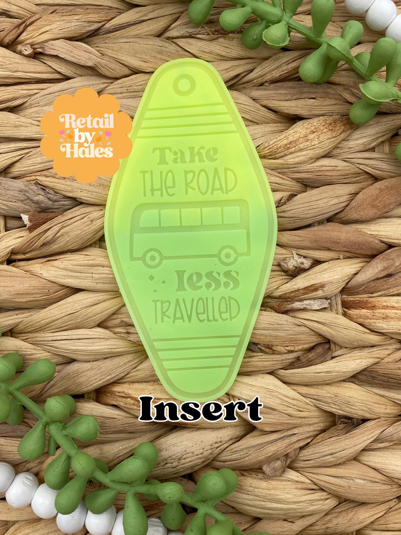 Take the Road Less Traveled Motel Key Inserts Freshie Mold, car freshie designs, vacation freshie mold, RV freshie mold, camper freshie mold