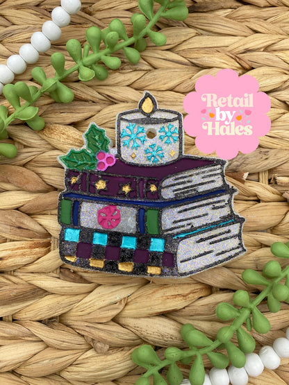 Winter Book Stack Freshie Mold, freshie making supplies, Christmas freshie mold, cozy winter freshie molds, happy winter molds, reading