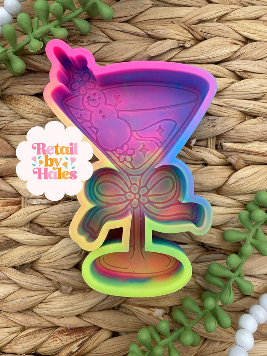 Snowman Martini Freshie Mold, snowman freshie making supplies, Christmas freshie mold, cozy winter freshie molds, alcohol winter molds