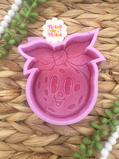 Pickleball with Bow Freshie Silicone Mold, sport aroma bead molds, cardstock molds, best selling freshies, pickleball with bow freshie mold,