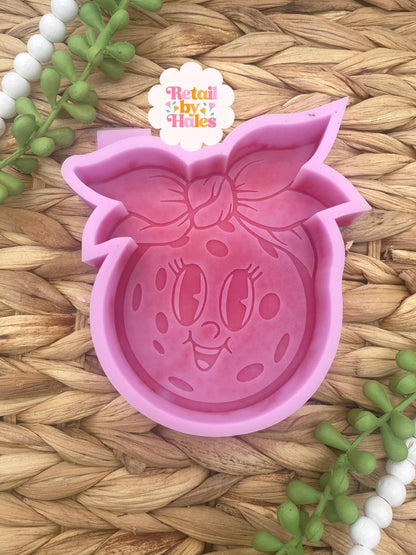 Pickleball with Bow Freshie Silicone Mold, sport aroma bead molds, cardstock molds, best selling freshies, pickleball with bow freshie mold,
