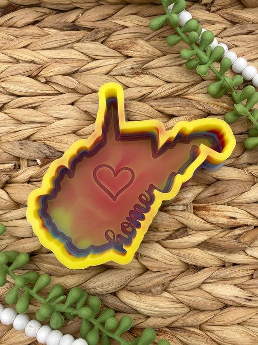 West Virginia Freshie Mold, Home State Freshie Molds, USA Freshie Molds, Beginner Aroma Bead Molds, West Virginia State Freshie Mold