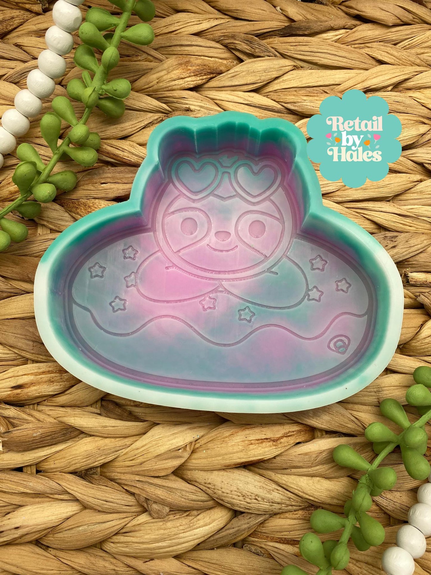 Sloth in Floaty Freshie Mold, coconut drink freshie mold, summer silicone molds, hanging sloth freshie mold, beach freshie mold