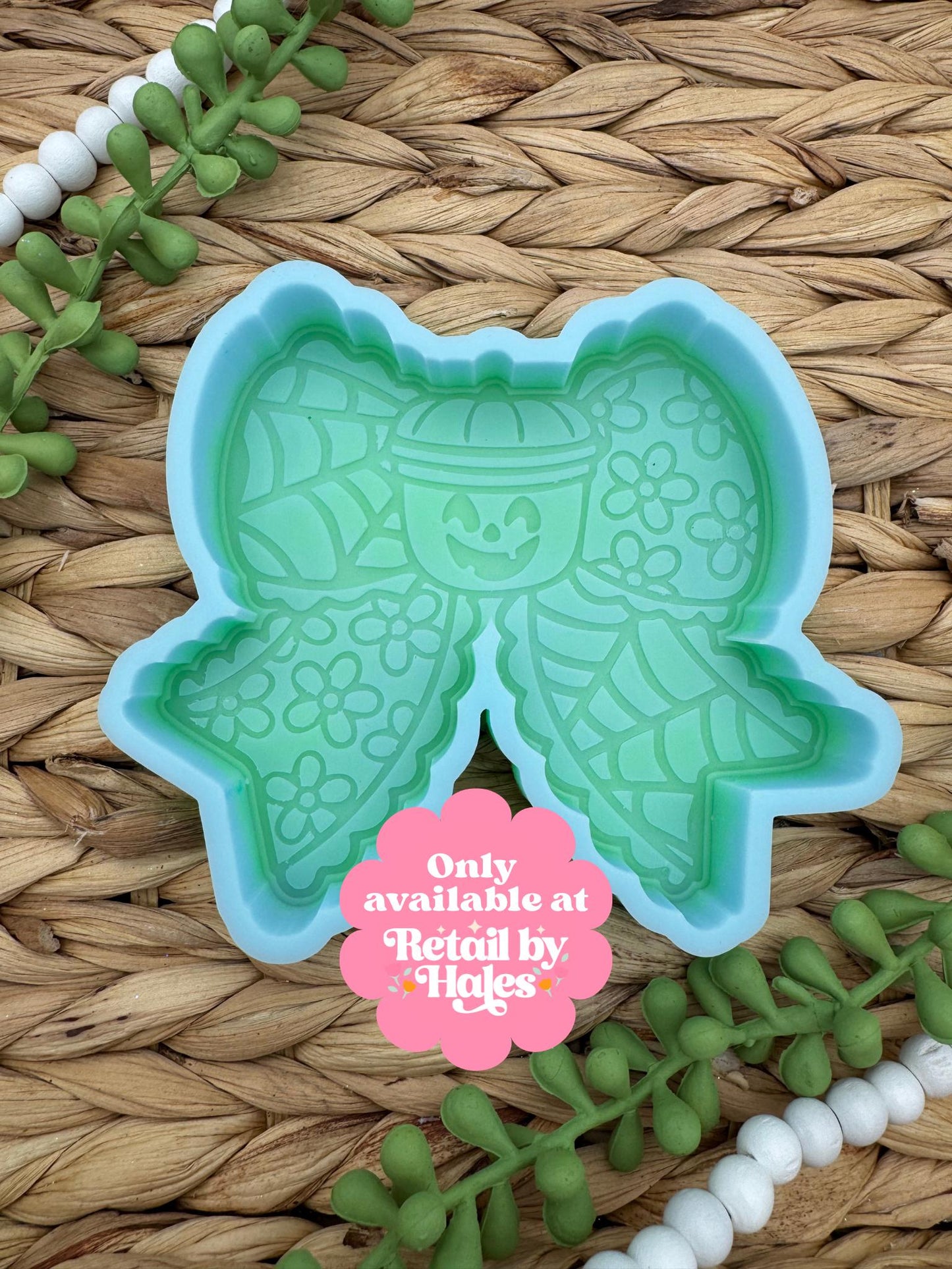 Jack-o-Lantern Bucket Bow Mold, Halloween Freshie Mold, Fall Freshie Mold, Retro Silicone Mold, Funny Freshie Mold, Retro Halloween Mold