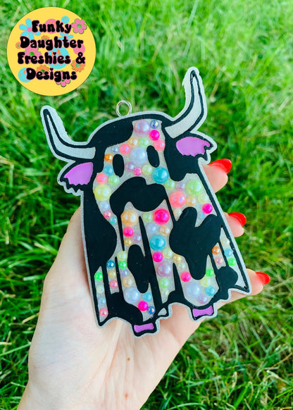 Cow Ghost Freshie Mold, Halloween Freshie Mold, Fall Freshie Mold, Western Spooky Silicone Mold, Autumn Freshie Mold, Farm fall molds,