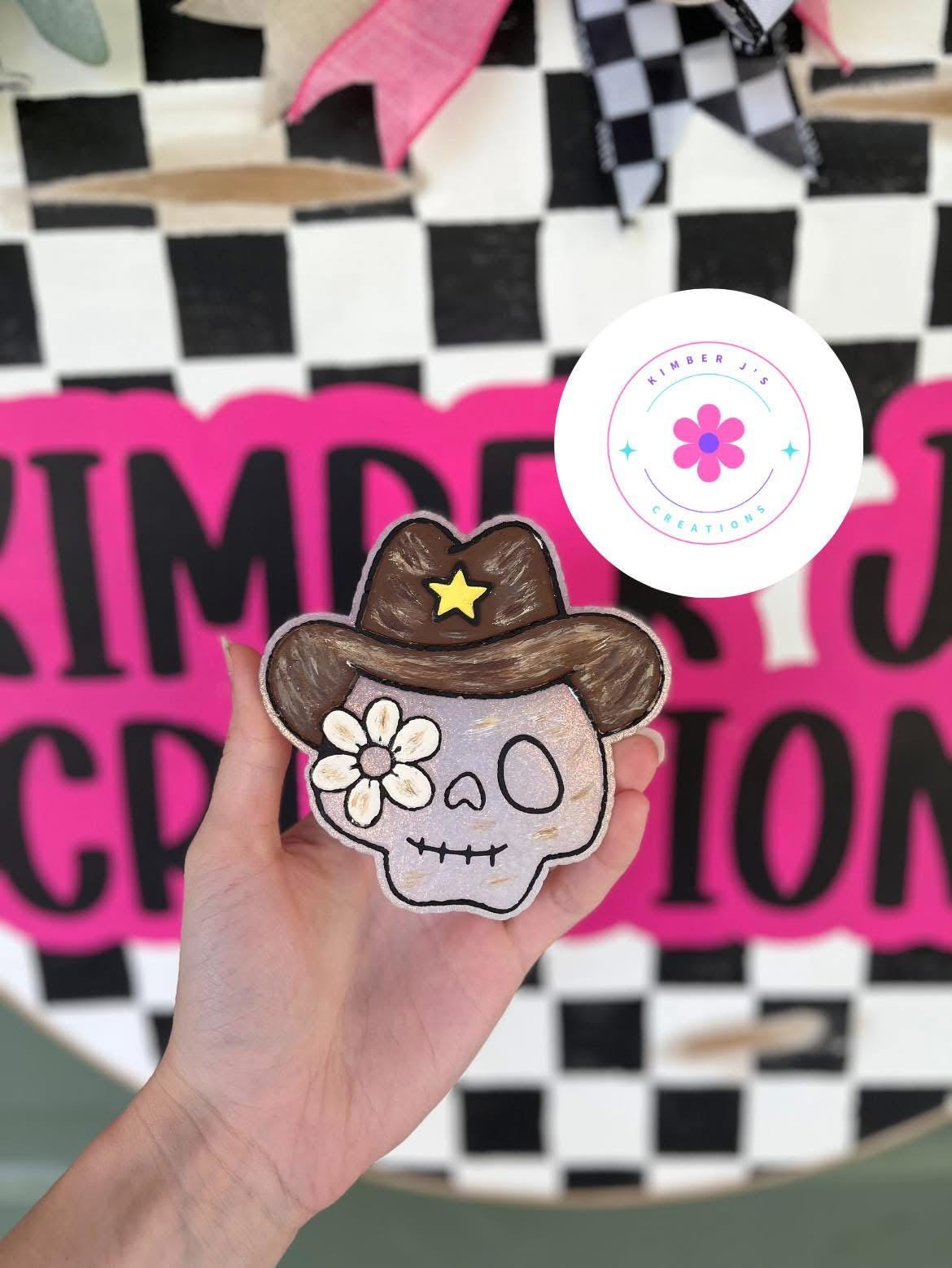 Flower Skull Freshie Mold, Western Freshie Molds, Cowboy Summer Freshie Molds, Cowgirl Freshie Molds, Farm Freshie Mold,