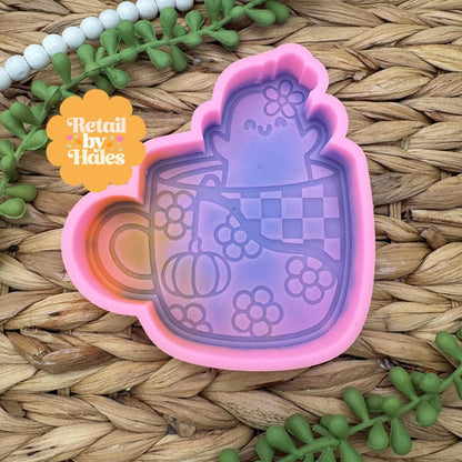 Ghost Mug Freshie Mold, Halloween Freshie Mold, Fall Freshie Mold, Ghost Silicone Mold, Coffee Shop Freshie Mold, Spooky Mold
