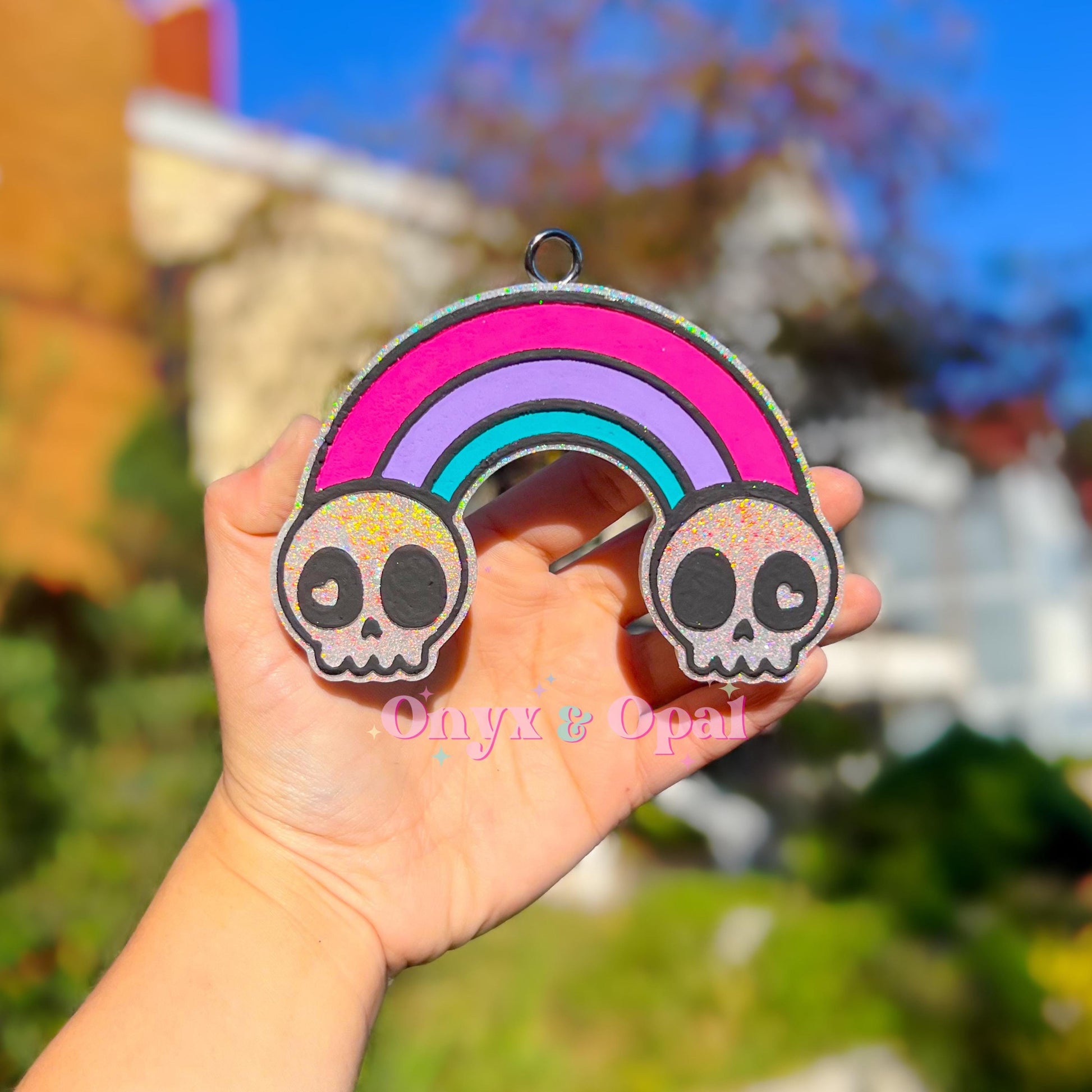 Skull Rainbow Mold, Cute Halloween Freshie Mold, Popular Halloween Freshie Mold, Skull Silicone Mold, Boho Halloween Freshie Mold