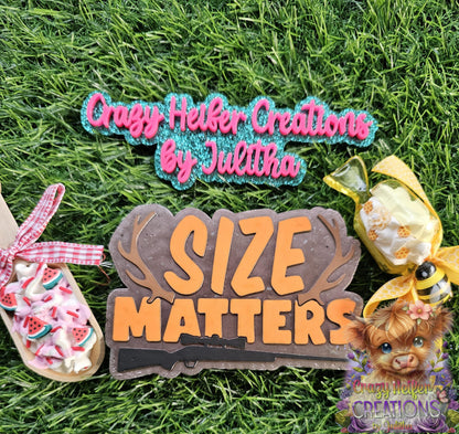 Size Matters Freshie Silicone Mold, hunting freshie making supplies, husband freshie ideas, bestselling dad molds, deer antler freshie