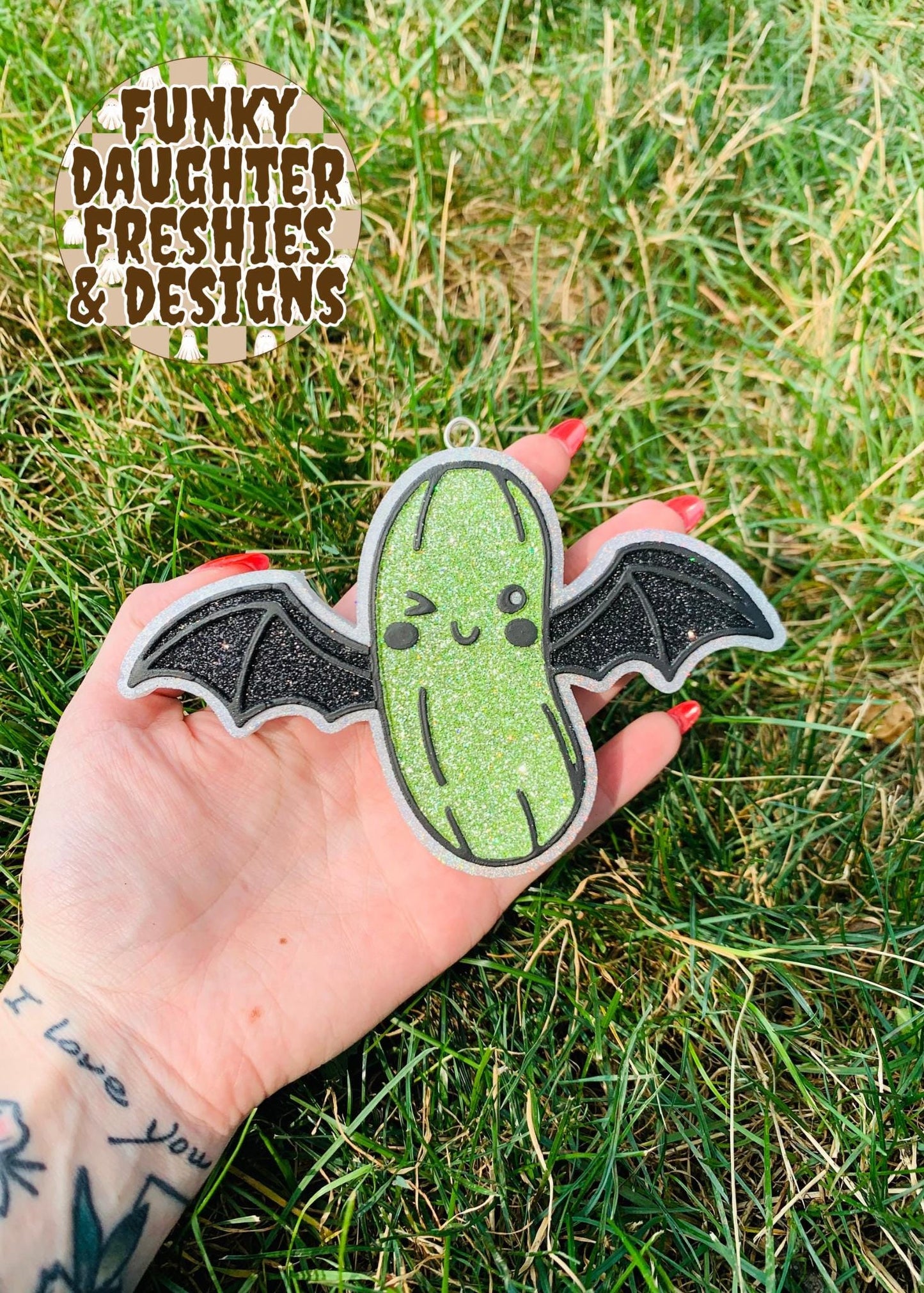Pickle Bat Freshie Mold, flower pickle freshie mold, summer silicone molds, pickle loving freshie mold, Halloween freshie molds