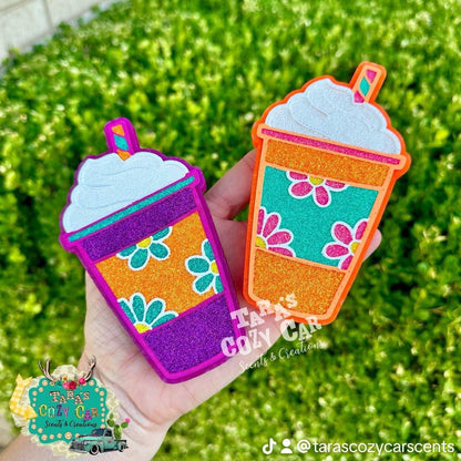 Daisy Latte Freshie Mold, bestselling freshie molds, heat safe silicone, coffee queen, coffee shop freshie, coffee cup mold, cold drink cup