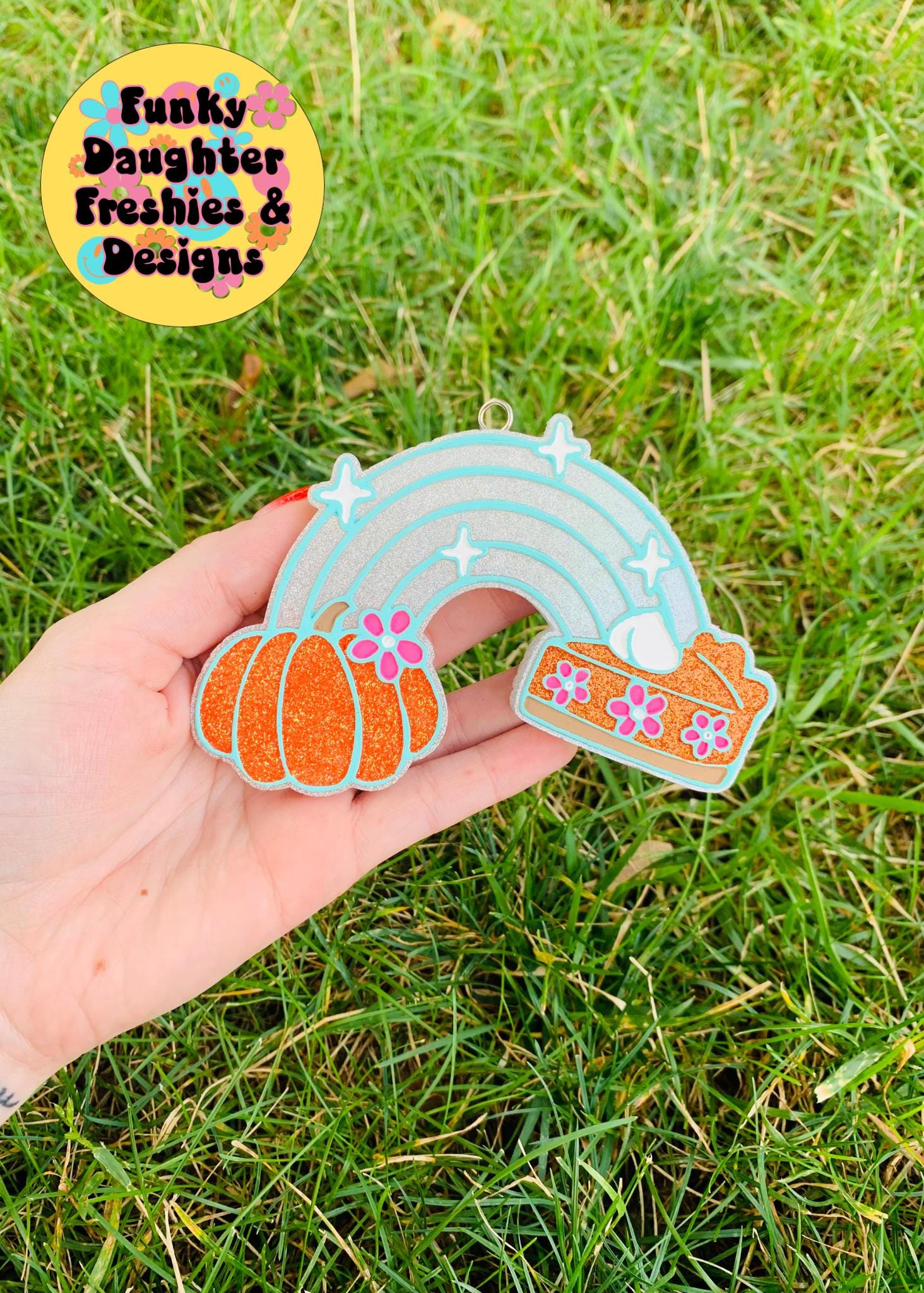 Pumpkin Pie Rainbow Freshie Mold, Freshie Mold, Fall Freshie Mold, Silicone Mold, pumpkin freshie molds, cute fall mold, Pumpkin Pie Mold