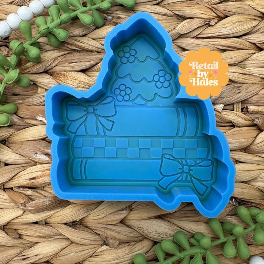 Christmas Tree Book Stack Freshie Mold, Reading Christmas freshie mold, winter book freshie mold, cozy reading winter freshie mold