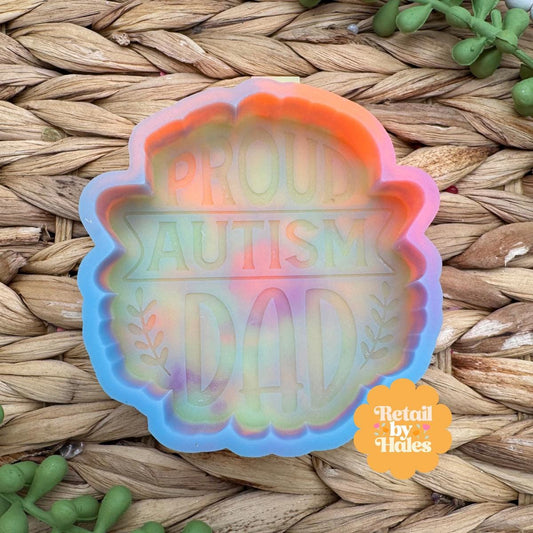 Proud Autism Dad Mold, Autism Awareness Silicone Mold, Neurodivergent Freshie mold, autism freshie mold, high quality freshie mold