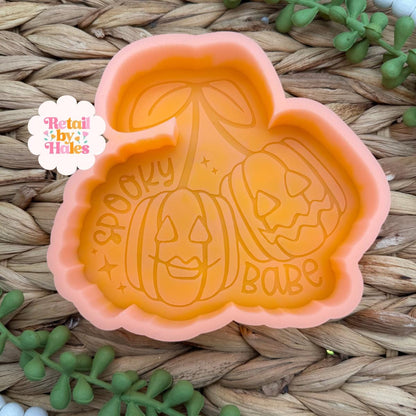Spooky Babe Pumpkin Cherry Mold, Jack-o-lantern cherry Freshie Mold, Fall Freshie Mold, Halloween Silicone Mold, Spooky Freshie Mold