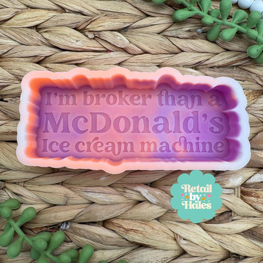 Broke Freshie Mold, Broken Ice Cream Machine Freshie Mold, fast food Freshie Molds, adult freshie mold, no money freshie mold