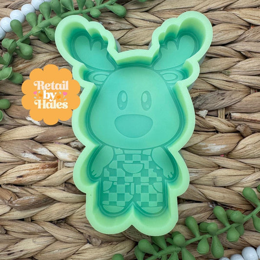 Boy Reindeer Freshie Mold, freshie making supplies, Christmas freshie mold, lumber jack silicone mold, winter freshie mold