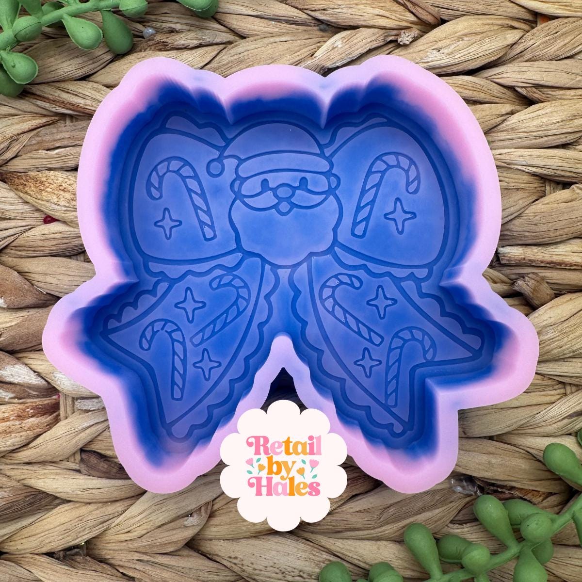 Santa Bow Freshie Mold, freshie making supplies, Christmas freshie mold, santa claus silicone mold, Cute Santa mold, retro santa face mold