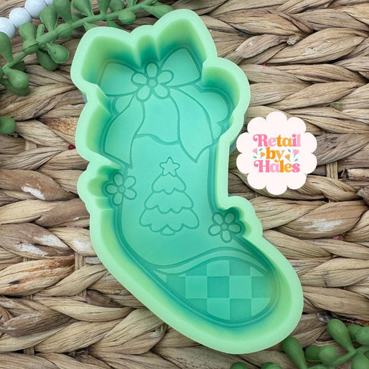 Christmas Stocking Freshie Mold, freshie making supplies, Retro Christmas freshie mold, santa clause silicone mold, christmas tree freshie