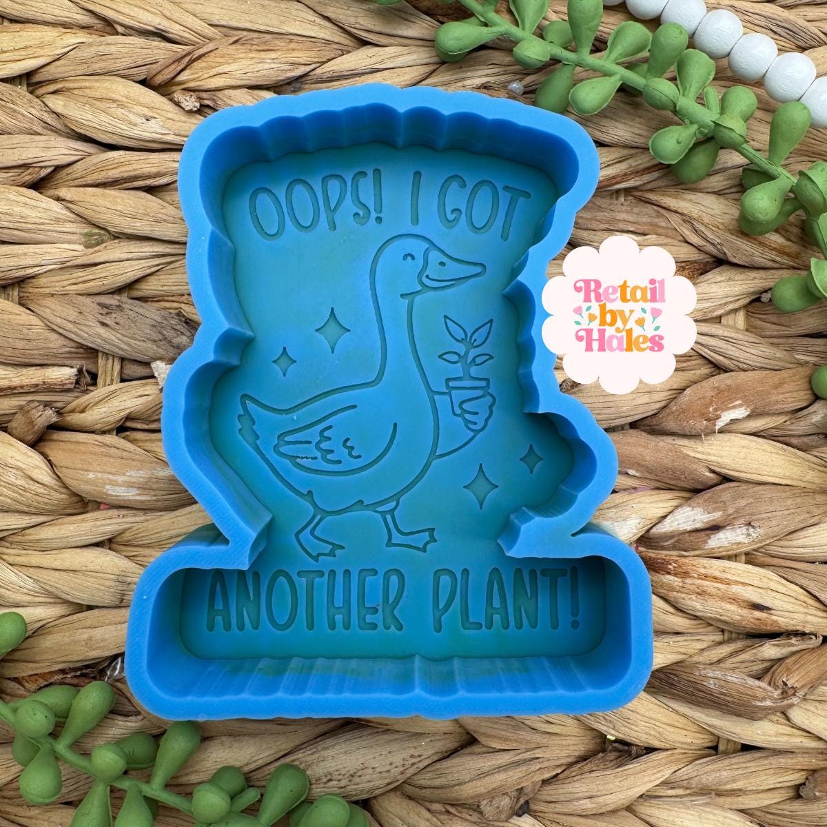 Silly Goose with Plant Freshie Mold, Funny Freshie Molds, goose Freshie Mold, plant mom freshie mold, plant freshie mold, monstera freshie