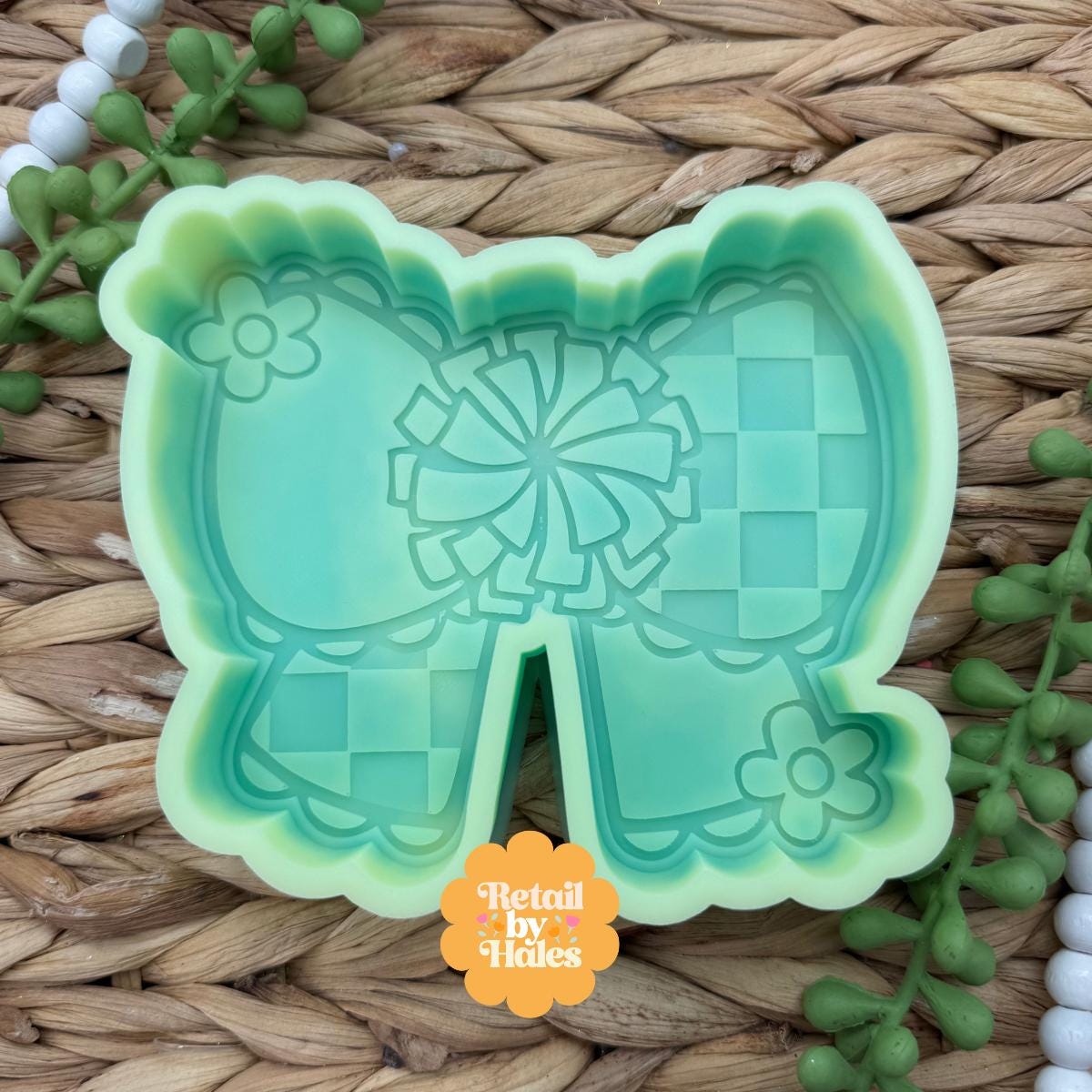 Cheer Bow Freshie Mold, Sport Freshie Mold, High School Silicone Mold, cheerleader freshie mold, cheer squad team freshies, cheer mold