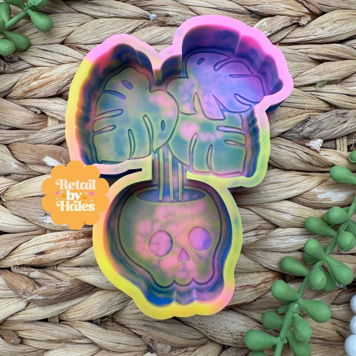 Skull Planter Mold, Cute Halloween Freshie Mold, Witchy Freshie Mold, Monstera Freshie Mold, Spooky Freshie Molds, Skull Plant freshie mold