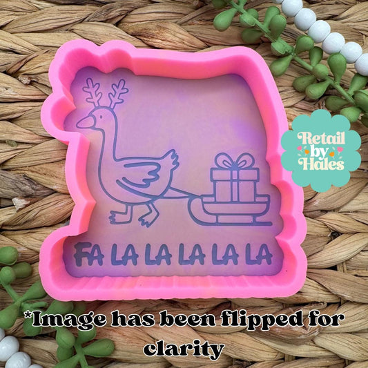 Fa La La La La La La Goose Christmas Freshie Mold, Silly Goose Christmas freshie mold, reindeer goose freshie mold, funny christmas freshie