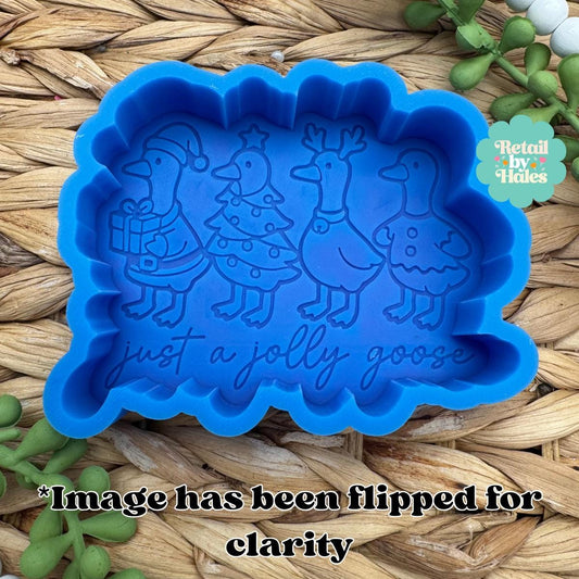 Just a Jolly Goose Freshie Mold, Silly Goose Christmas freshie mold, goose squad freshie mold, funny christmas freshie, geese freshie mold