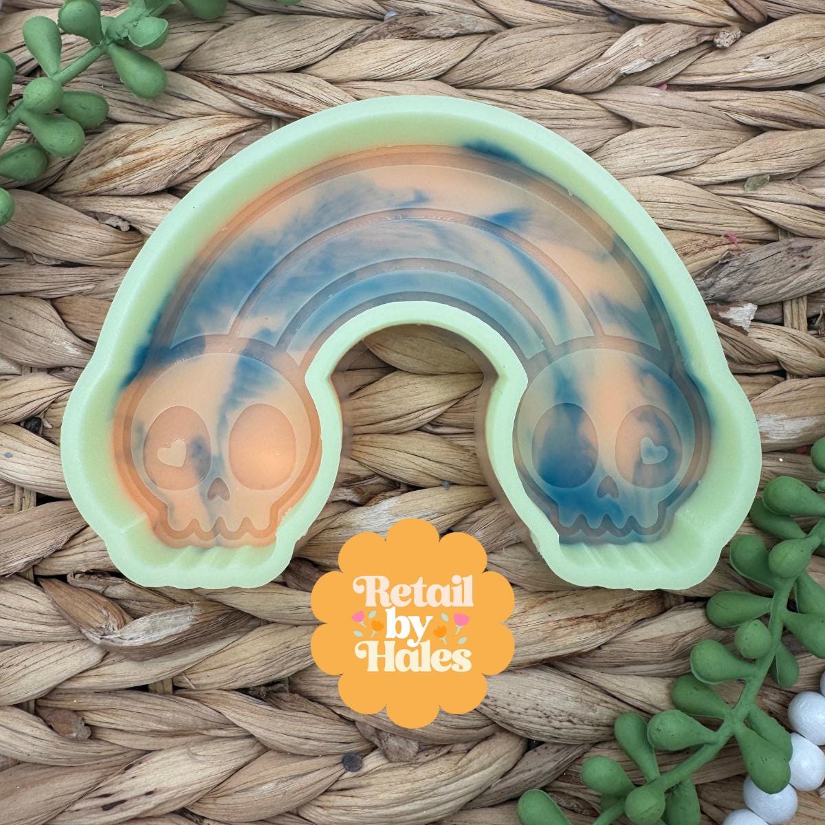 Skull Rainbow Mold, Cute Halloween Freshie Mold, Popular Halloween Freshie Mold, Skull Silicone Mold, Boho Halloween Freshie Mold