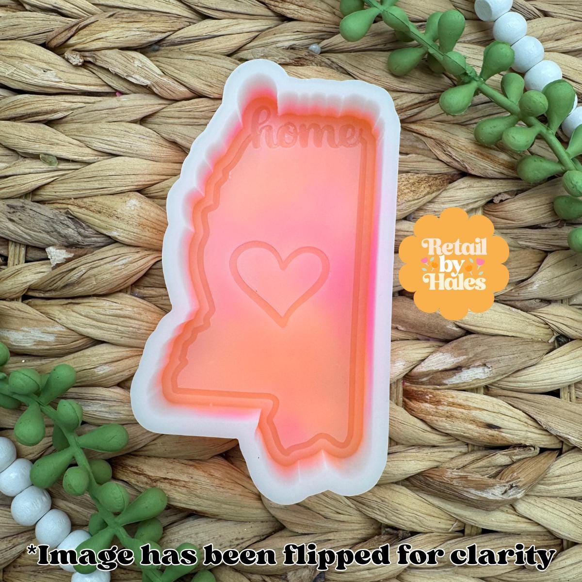 Mississippi Freshie Mold, Home State Freshie Molds, USA Freshie Molds, Beginner Aroma Bead Molds, Mississippi State Freshie Mold