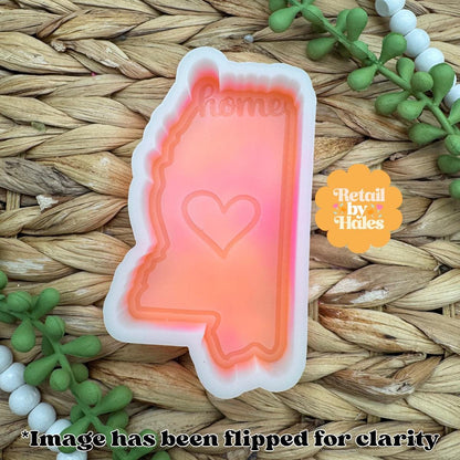 Mississippi Freshie Mold, Home State Freshie Molds, USA Freshie Molds, Beginner Aroma Bead Molds, Mississippi State Freshie Mold
