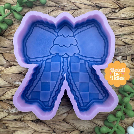 Christmas Tree Bow Freshie Mold, pine tree bow freshie mold, coquette freshie mold, winter freshie molds, christmas wax melt mold, soap mold