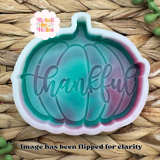 Thankful Pumpkin Mold, Thanksgiving Freshie Mold, Fall Freshie Mold, Give Thanks Freshie Mold, Autumn freshie mold, Fall Pumpkin Mold