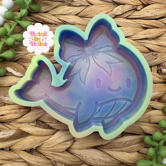 Whale with Bow Freshie Silicone Mold, aroma bead molds, freshie making supplies, animal freshie mold, bestselling freshie molds